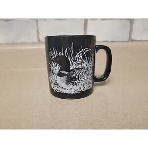 Kiln Craft Staffordshire England Coffee Mug Cup - Loon Nesting Minnesota RARE